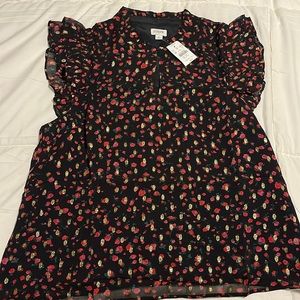 J.Crew flutter sleeve top- Large